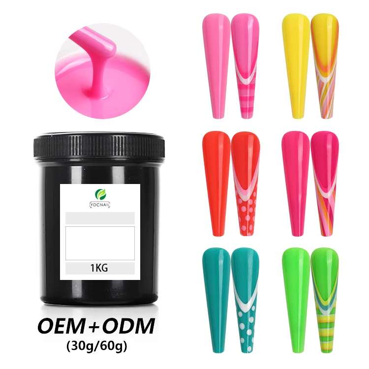 ydc manufacturer fluorescent Color Extension buildering Poly nail Supplies UV Gel Polish poli gel