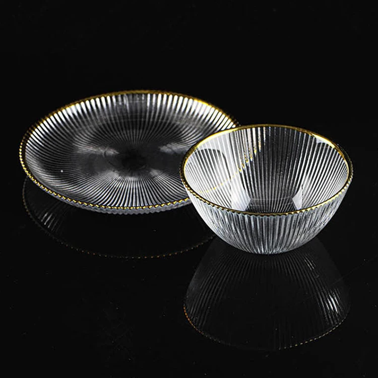 hot sale wedding decoration china dinnerware sets wedding tableware glass gold charger plates wedding