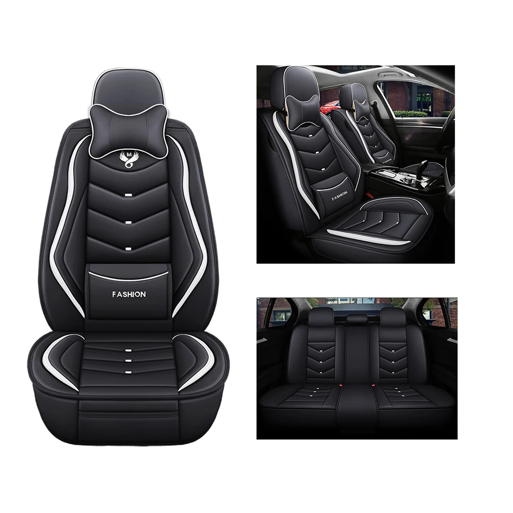 Sports Style PU Leather Car Seat Covers Full Set Protector for Honda Ridgeline 2008-2024