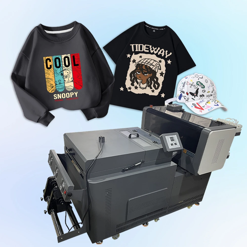 New model 2024 dtf printer Powder shaking with Purifier T-shirt printing machine DTF printer Double Epson i3200 i1600 head.