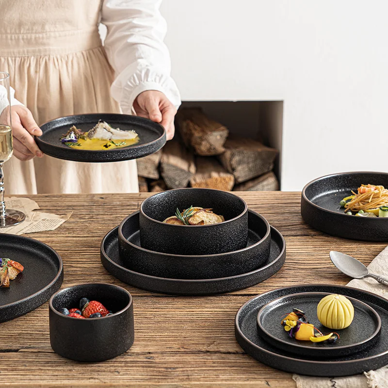 Nordic Restaurant Ceramic Stackable Tableware Western Food Steak Pizza Plate Creative Personality Plate