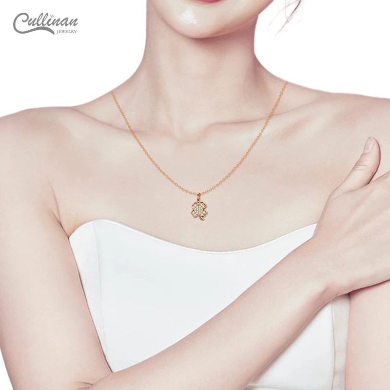 European And American Style Personality 925 Sterling Silver Lucky Four-leaf Clover Necklace Clavicle Chain For Women Girls