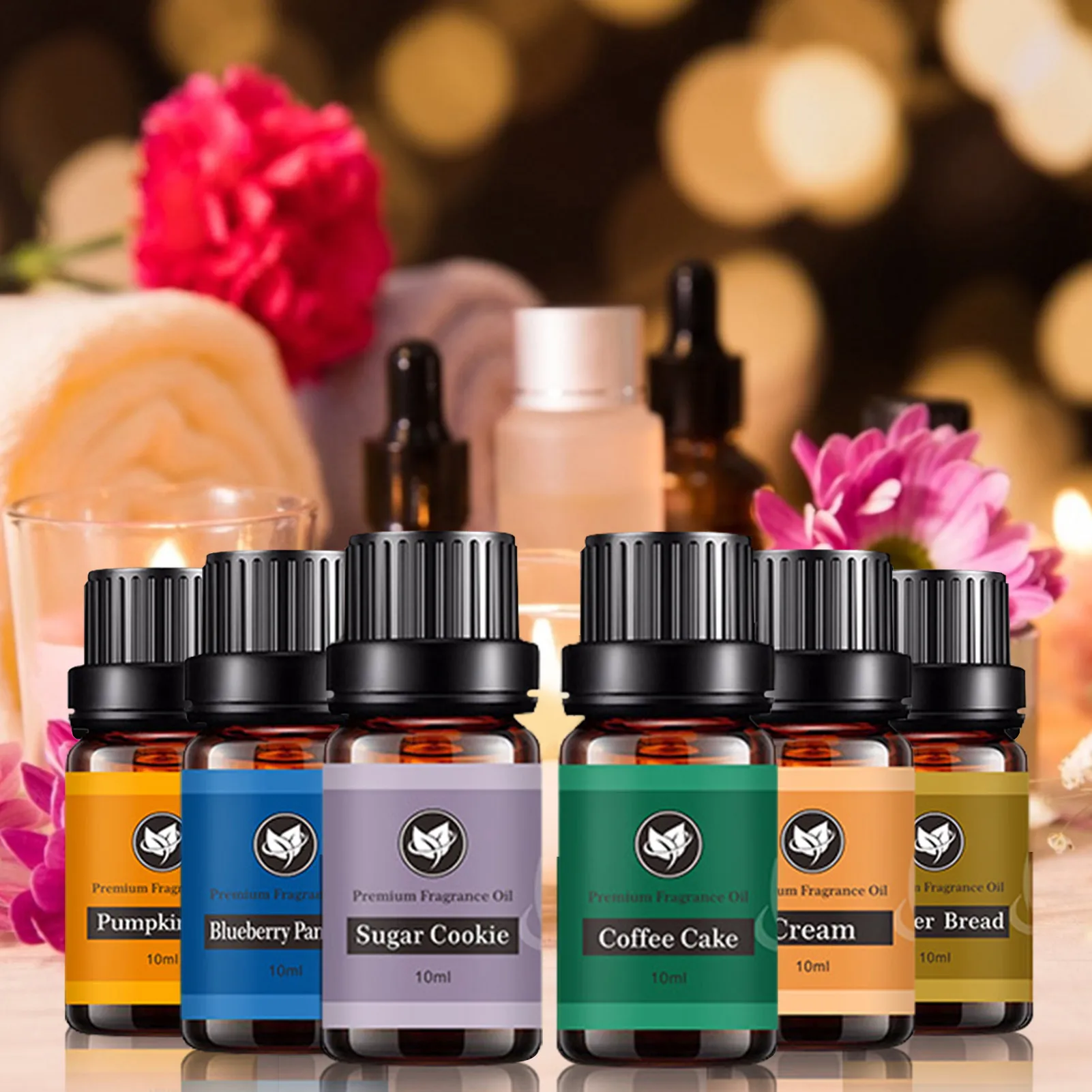 Bakery Set Of 6 Superior Grade Fragrance Oils Blueberry Pancake Sugar Cookie Coffee Cake Cream Ginger Bread Pumpkin Pie 10ml