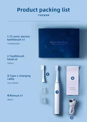 Adult Electric Sonic Toothbrush Oral Care Smart Timer Waterproof travel  rechargeable Toothbrush