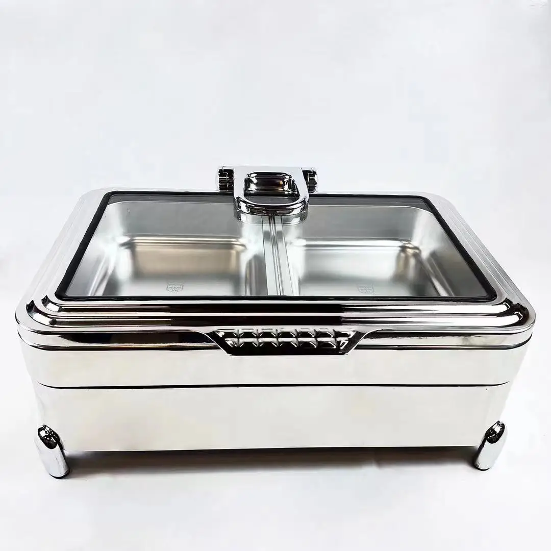 Manufacturer Luxury Party Catering In Dubai Equipment Buffet Fancy 9.0L Large Capacity Rectangular shape Chafing Dish