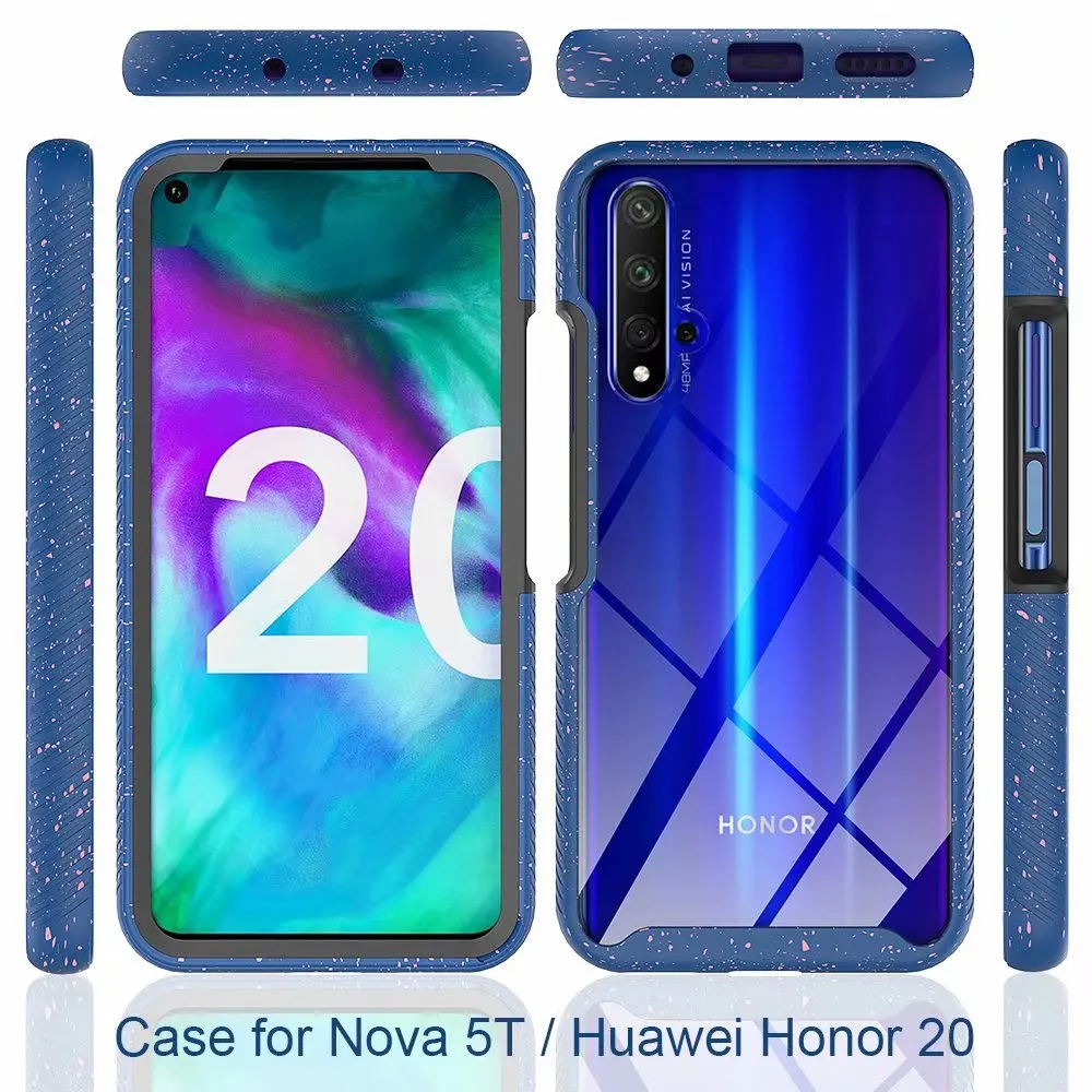 Bling raised bumper protector crystal gel shock proof case for Huawei Honor 20/Nova 5T case pc tpu clear