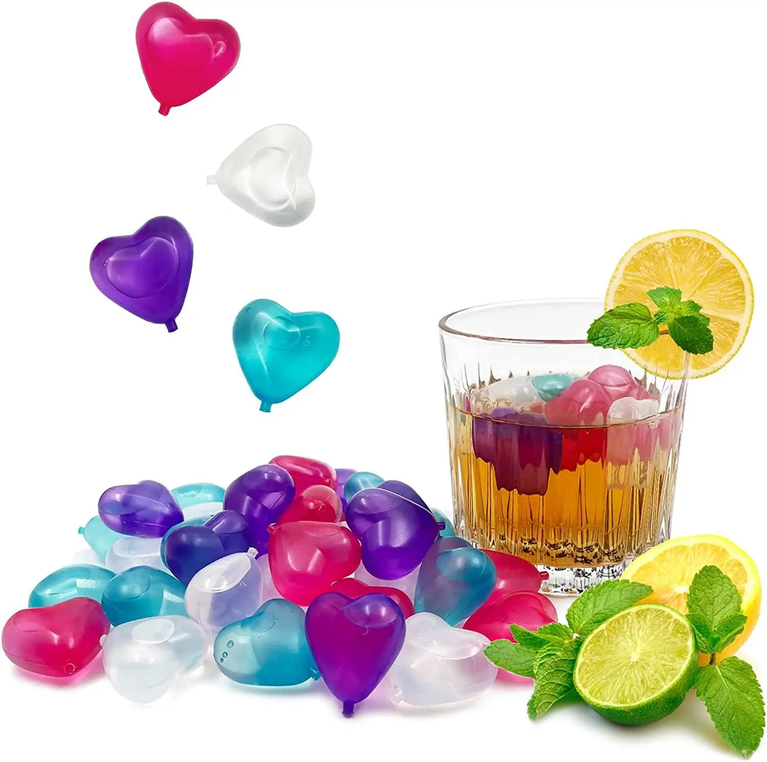 24  available in various shapes for summer bars parties drinks reusable plastic ice cubes