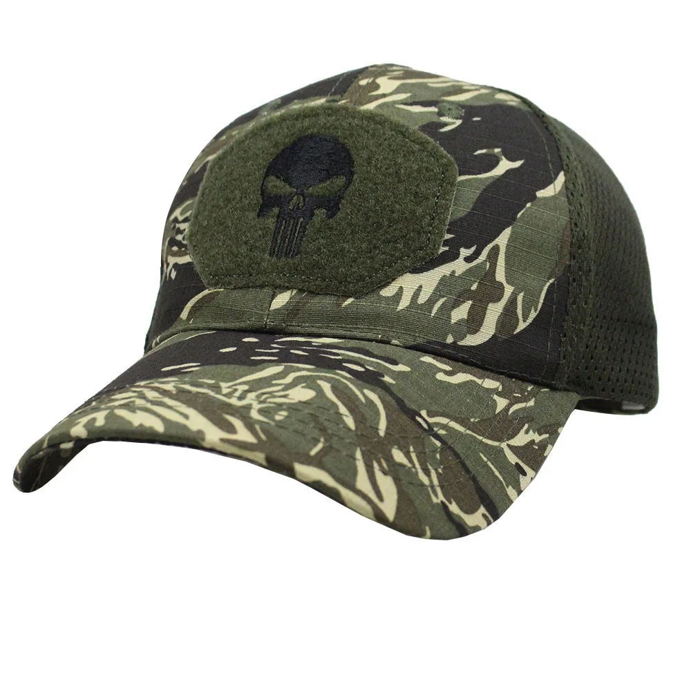 Wholesale Factory In Bulk Stock Adjustable Outdoor Cotton Jungle hat Skull Cap Camouflage Baseball cap Camo