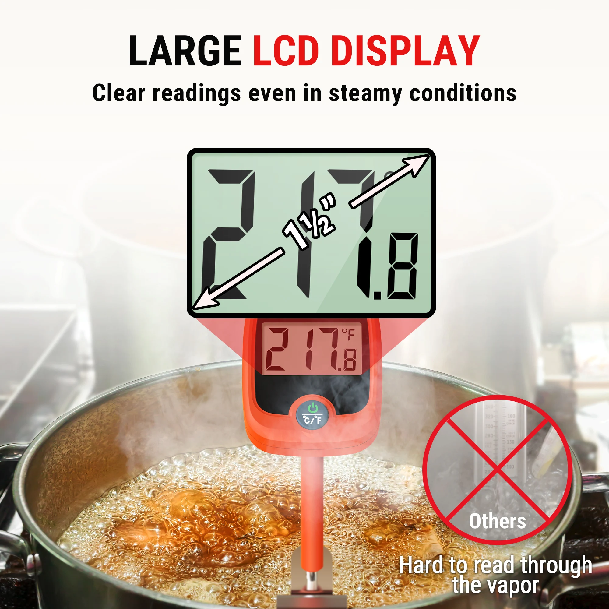 ThermoPro TP509 IPX5 Waterproof Digital Candy Cooking Thermometer with Alarm
