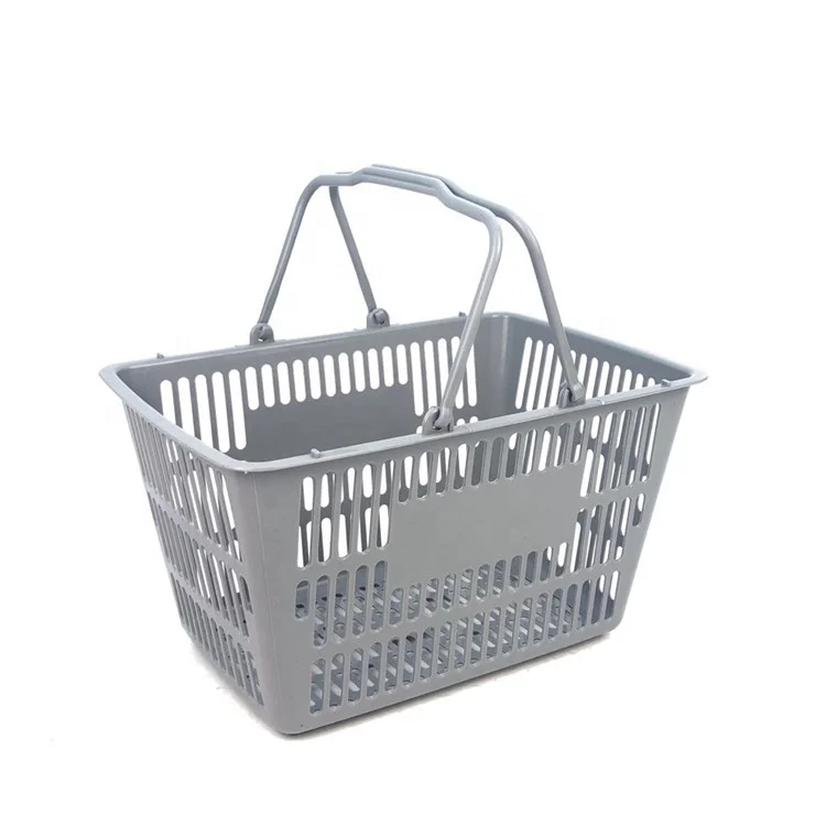 Hot sale eco-friendly mini 10L supermarket grocery 2 handles PP plastic shopping basket
