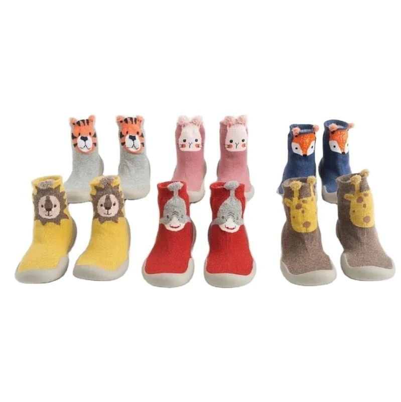Baby Shoes Non-slip Fox Tiger Thickening Shoes Sock Floor Shoes Foot Socks Animal Style