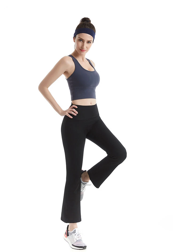 
New Arrival Latest Design High Waist Flare Wide Leg Yoga Tights Drop-Ship Women Fitness Pants 