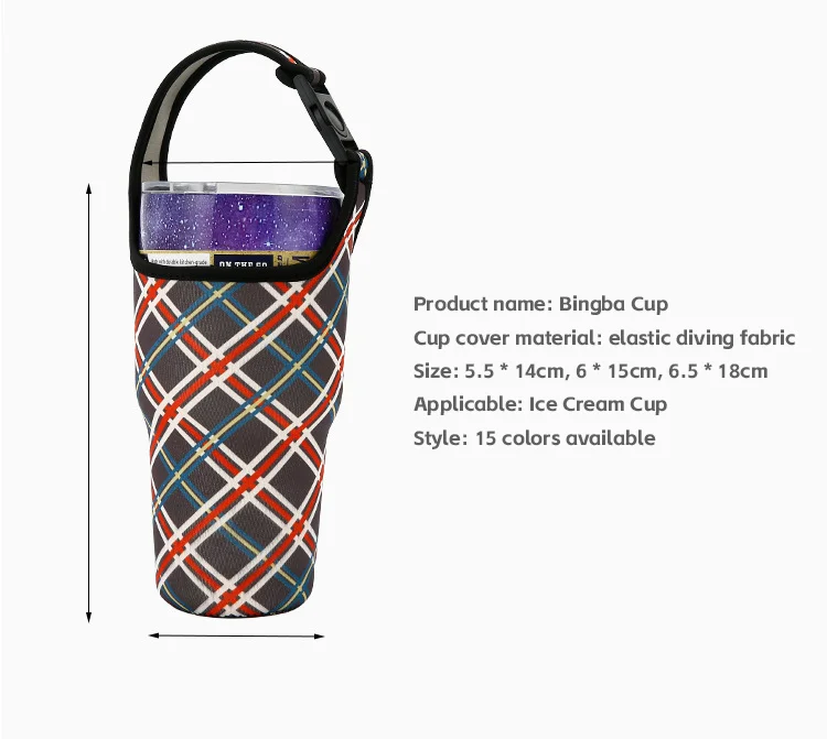 Factory customized pattern logo glass cup holder insulated cola coffee chloroprene rubber ice cup cover water bottle holder