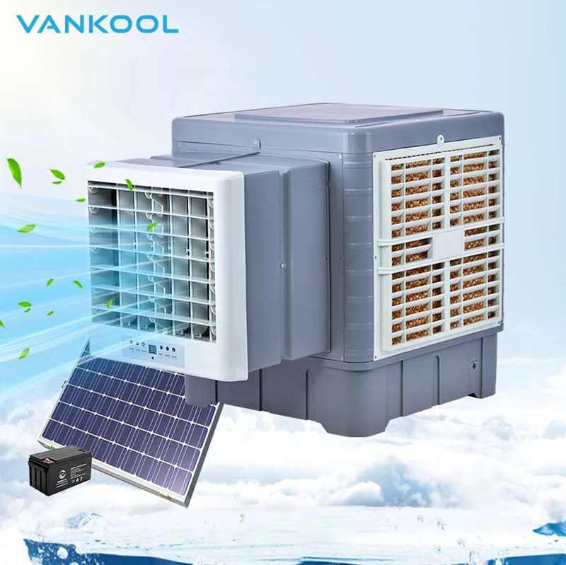 wall mounted window solar rechargeable ac/dc air cooler fan ac air conditioner portable  with solar panel battery