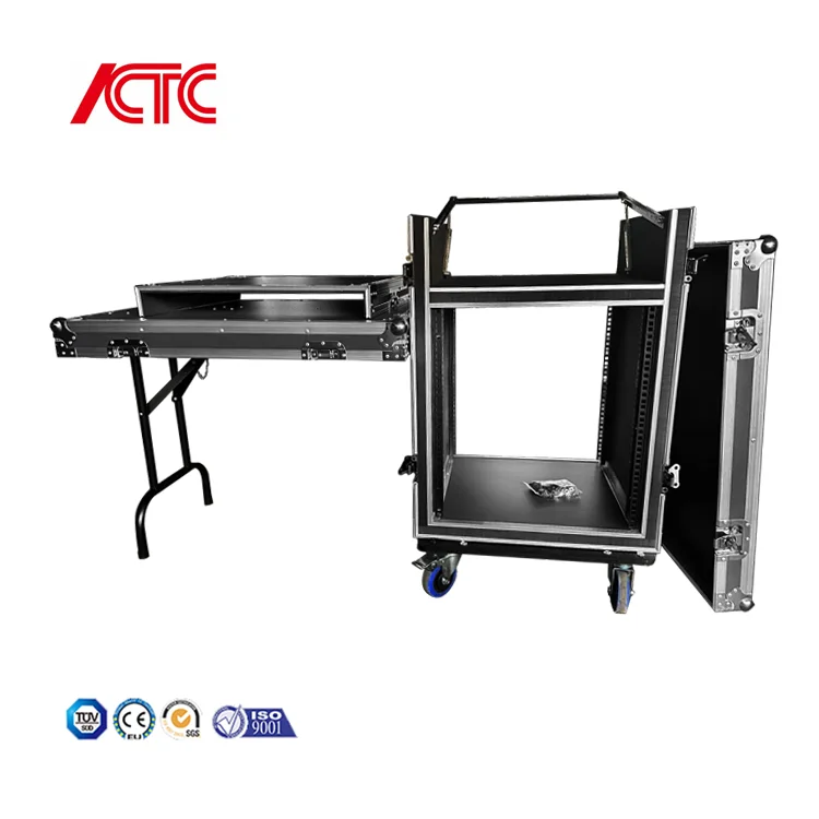 16U Rack Flight Case for Amplifiers/ Audio Equipment with Caster Board