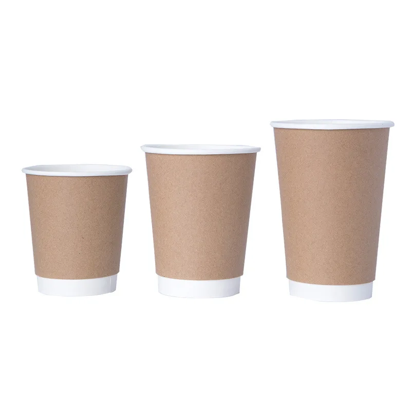 Wholesale Factory 12Oz 16Oz 24Oz Customized Cold Hot Beverage Paper Cup Printed Paper Double Wall Disposable Coffee Cups