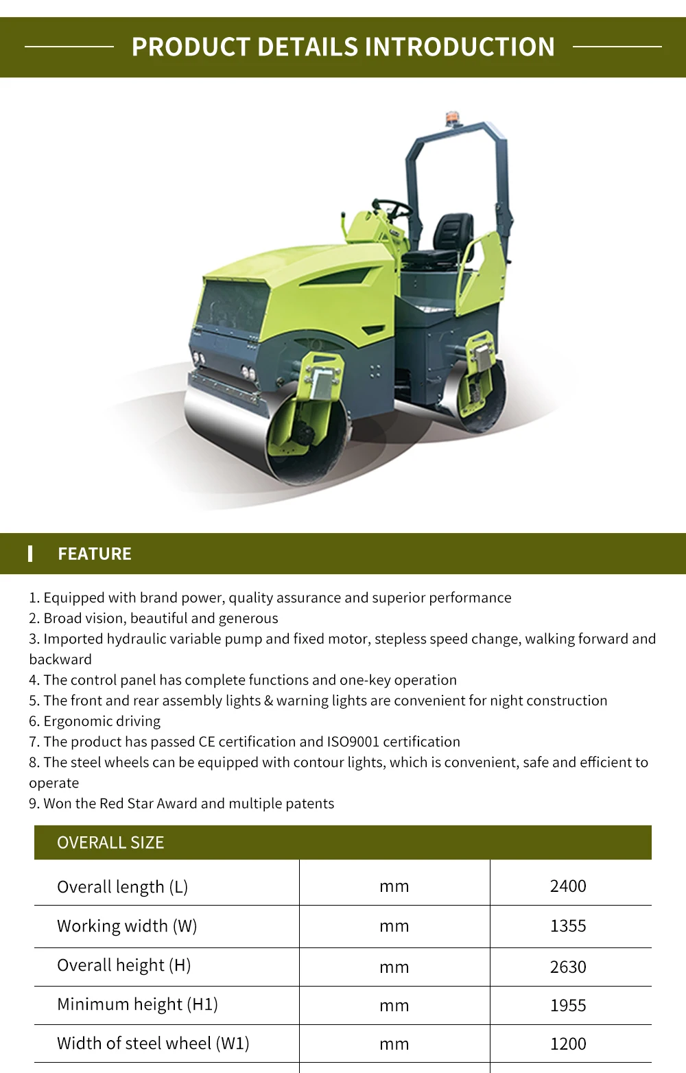 Hot Sale CNCMC ST3000 3ton Road Roller Compactor for Construction