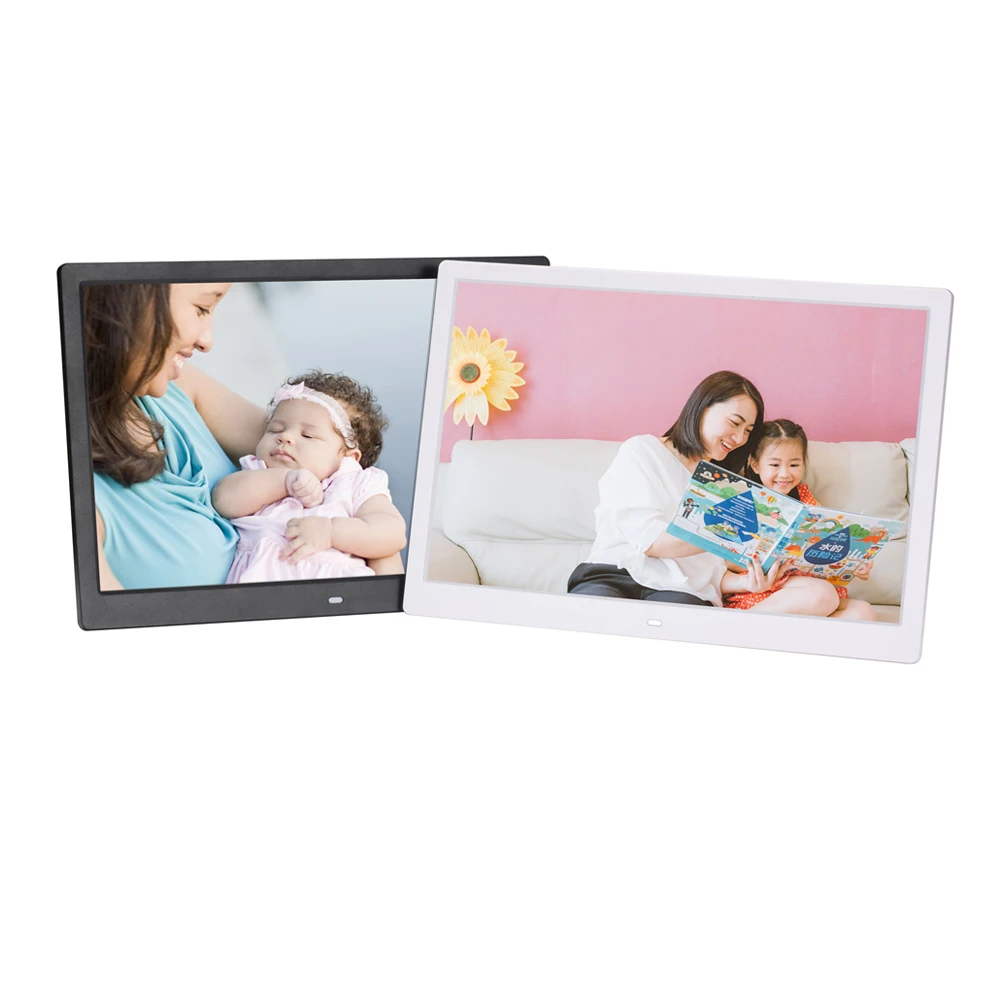 HD IPS Screen Video Music playback Remote Control Black white 14 Inch Digital Picture Frame Share Moments via SD Card or USB
