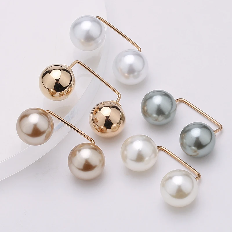 One Word Simple Pearl Brooch Fixed Invisible Decorative Clothing Accessories