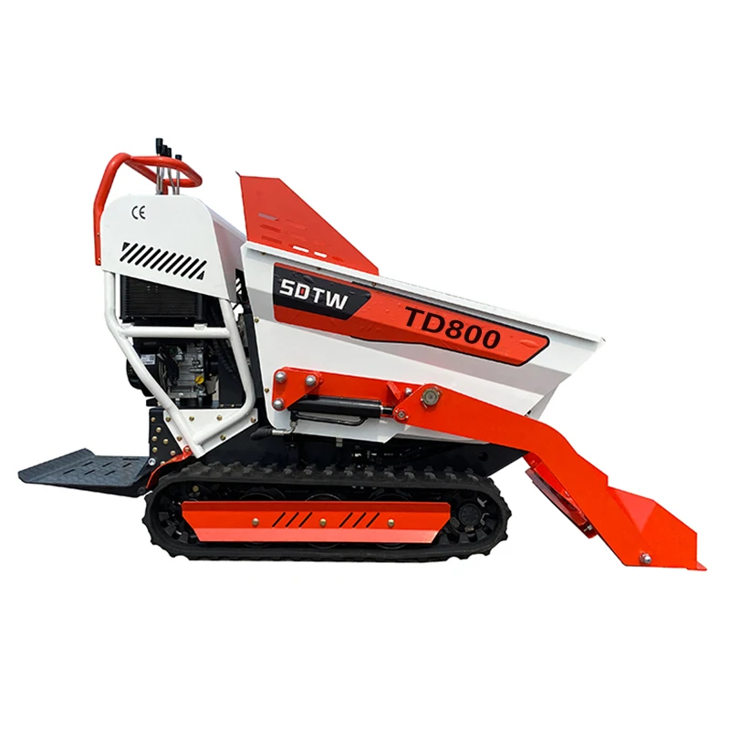 800kg Wheelbarrow Mini Dumper Briggs stratton Electric Start Mini Site Dumper Mini transporter Track Carrier with hydraulic