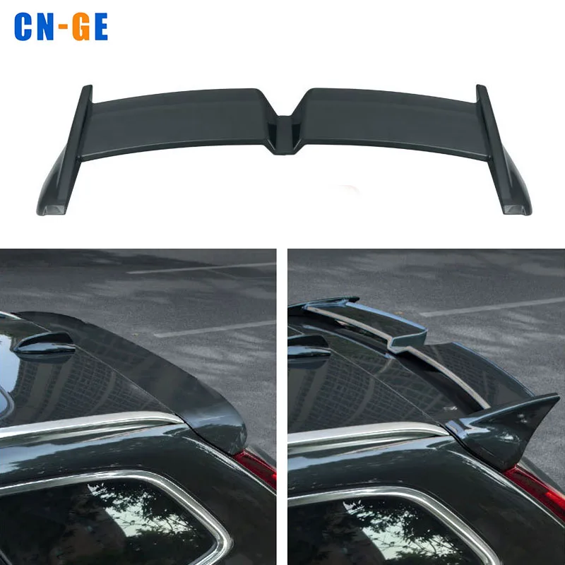 Plastic ABS gloss Black or Carbon fiber look rear spoiler extension Parts for Volvo XC60 2018-2020