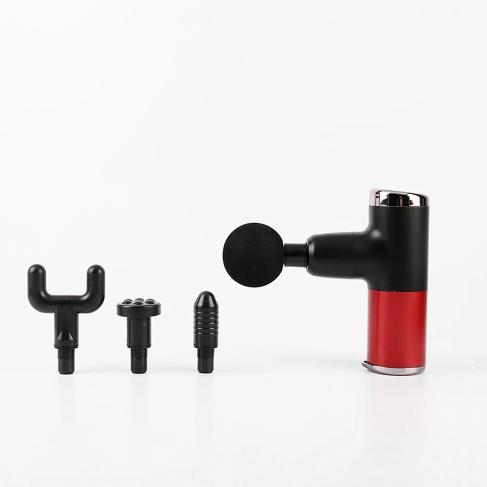 
Colored percussion electric body mini fascia gun massager gun with 4 heads 