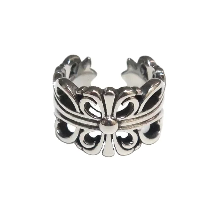 Dropshipping New Hand-woven Women Fashion Vintage Jewelry Punk Adjustable Mens Rings Stainless Steel Jewelry Hip Hop Punk Ring