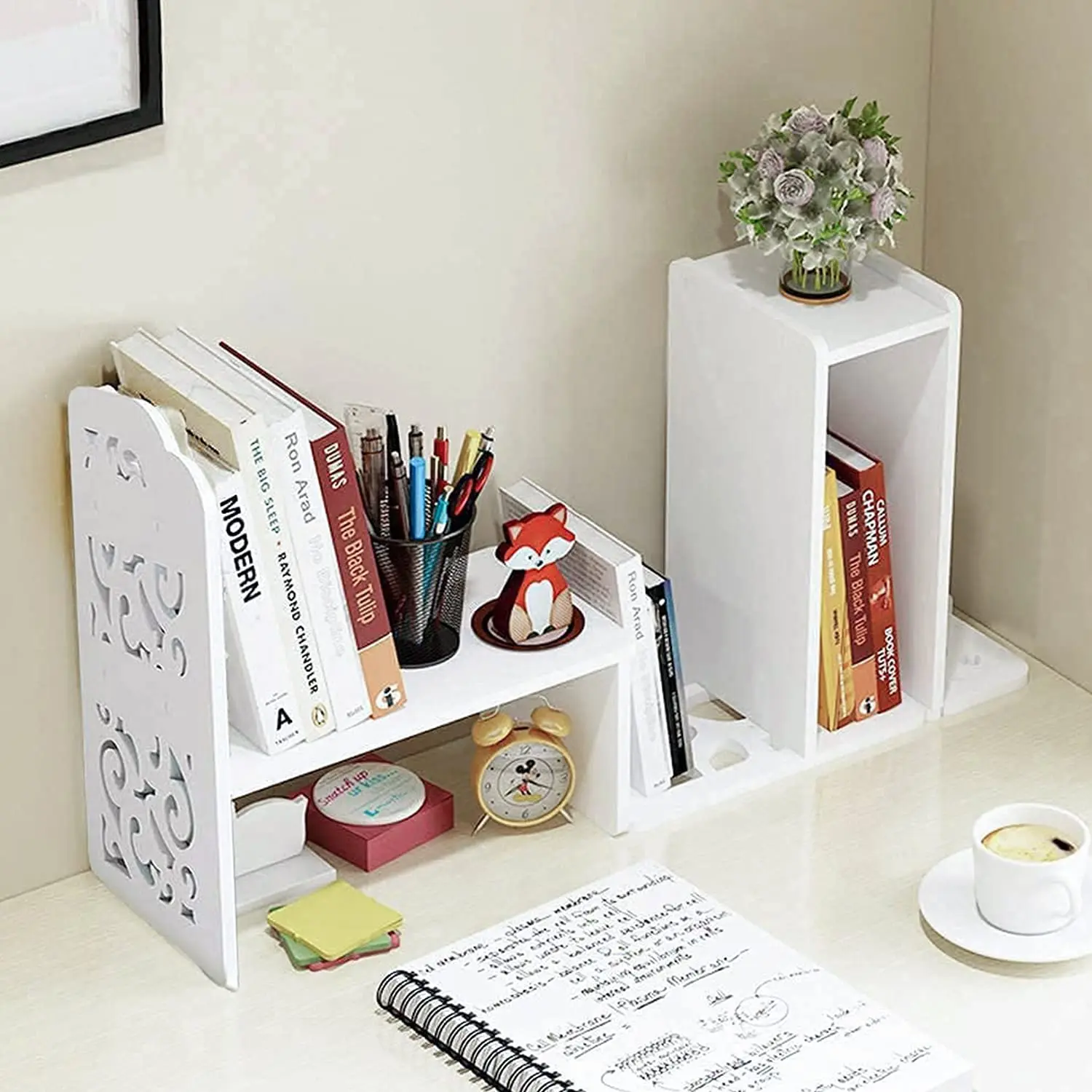 New Innovation Modern Style Small 5 Shelf Bookshelf For Desktop Storage, Mini Cute Office Desk Shelves