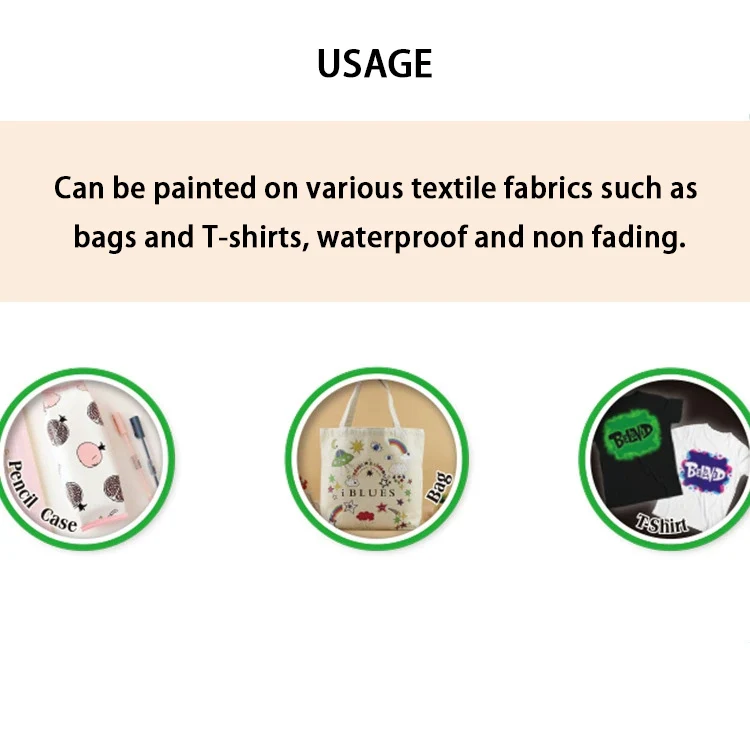 Wholesale 2ml 4ml 5ml 12 color art kid drawing fabric acrylic paint pot set for clothes