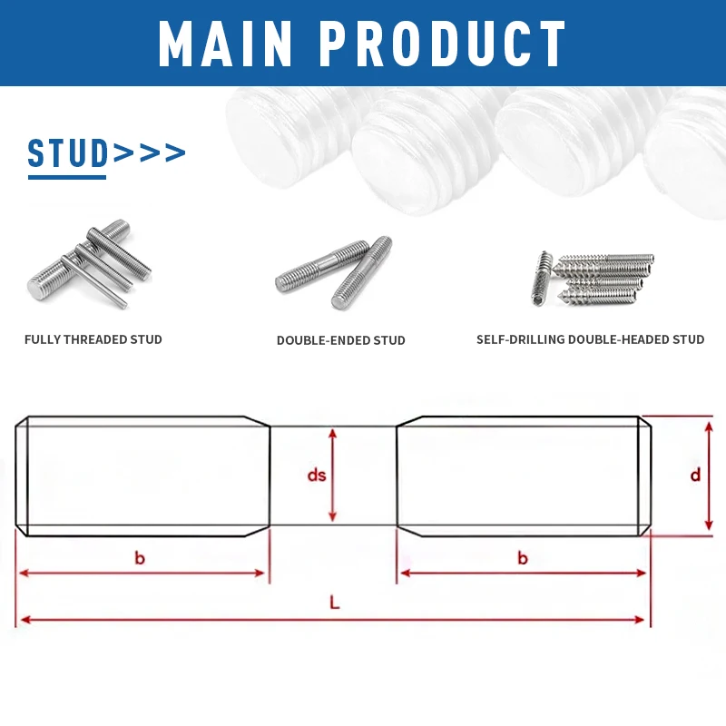 Hot sale DIN975 stainless alloy steel 304 316 M6 full thread rod stud bolt