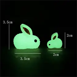 Ночник реалистичный 3D прозрачный белый кролик из смолы