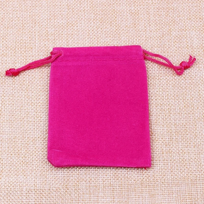 Mini size colorful Jewellery Pouch customized small velvet pink Wedding Gift Bag