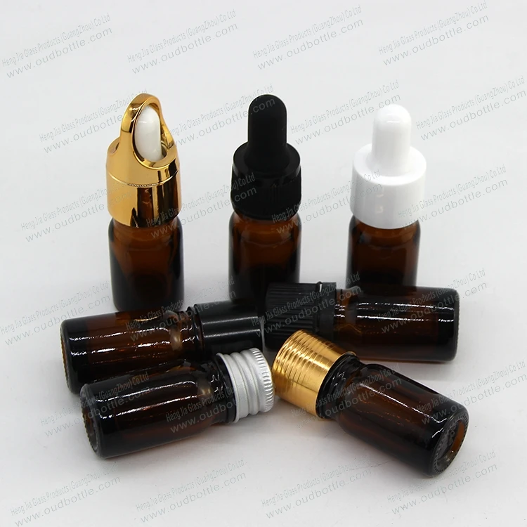 Amber essential oil bottle empty glass dropper bottles with aluminum cap 5ml 10ml 15ml 20ml 30ml 50ml 100ml