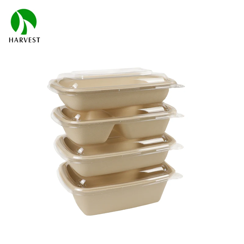 Compostable bamboo pulp disposable biodegradable food container