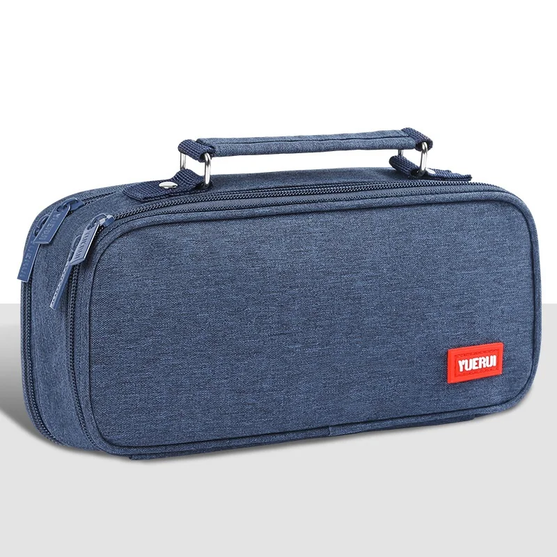 Office Stationery Three Layers Large Canvas Pencil Case School Supplies Gift Pencil Bags