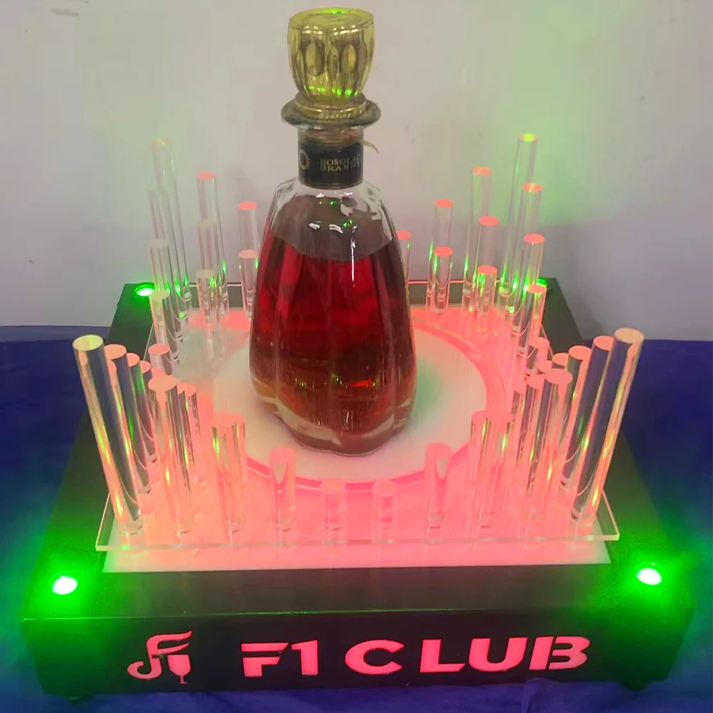 Factory rechargeable plastic acrylic night club bar lighted liquor beer wine whiskey bottle holder stand presenter led Glorifier
