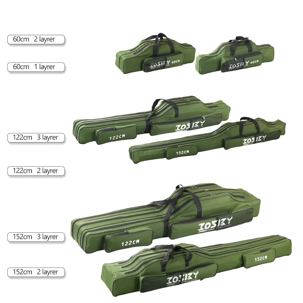Fishing Rod Storage Bag Oxford Cloth Multifunctional 1/2/3 Layer Large