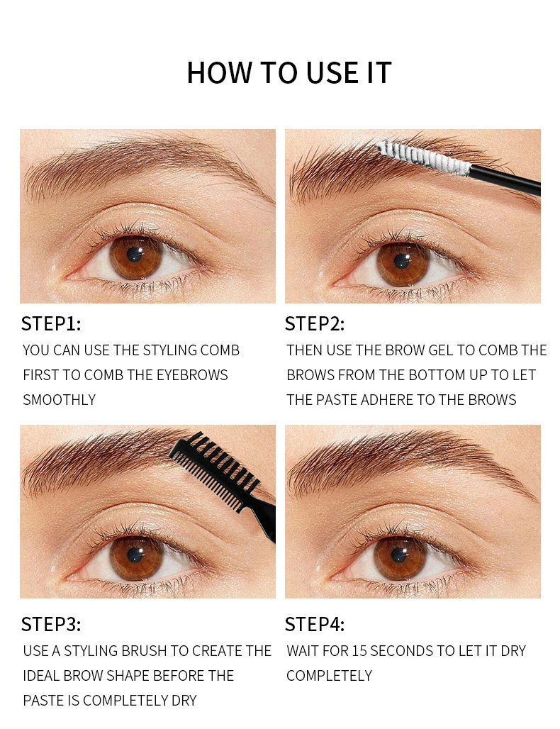 Private Label Brow Lamination Gel Transparent Brow Mascara Eyebrow Setting Gel For Sculpting Shaping Tamer