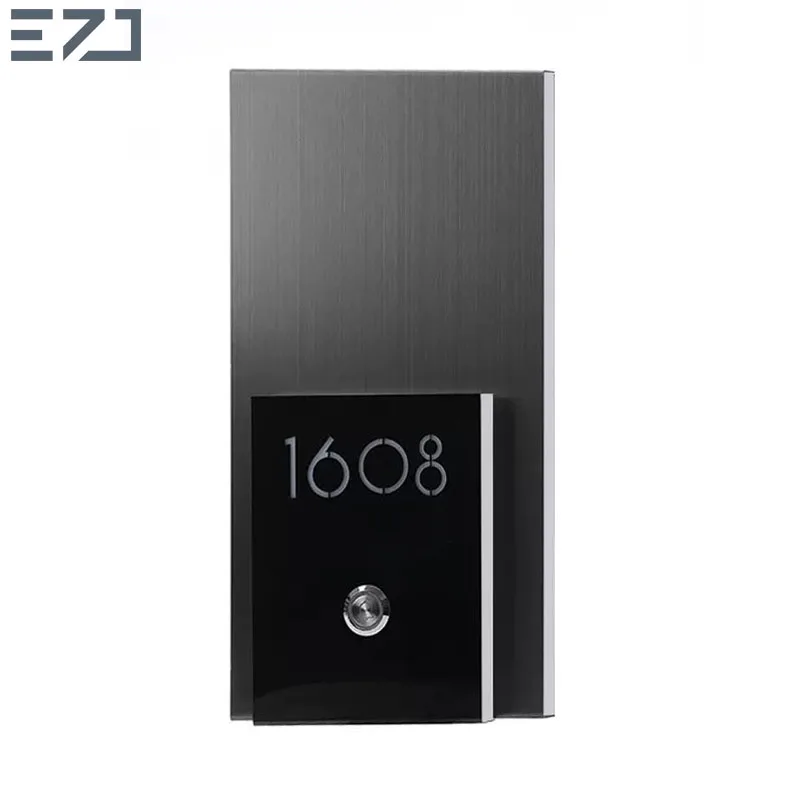 Do not Disturb Stainless Steel Illuminated LED Hotel Door Number Signage Apartment Room Touch Button Switch Doorplates with EZD
