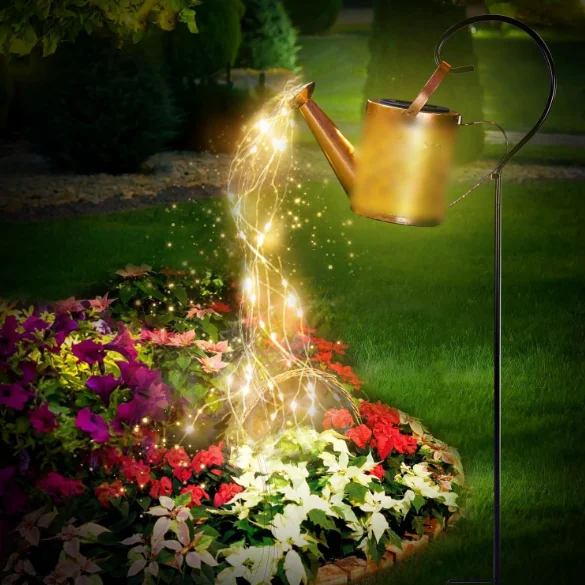 Solar LED Can Light Holders for Garden Outdoor - Waterproof Metal Landscape Holiday Solar Garden Lights