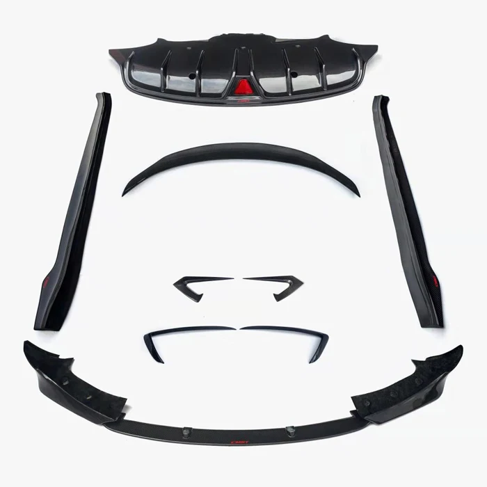 Carbon fiber body kit for Tesla model 3 in CMST style front lip rear diffuser side skirts and trunk spoiler auto tuning parts