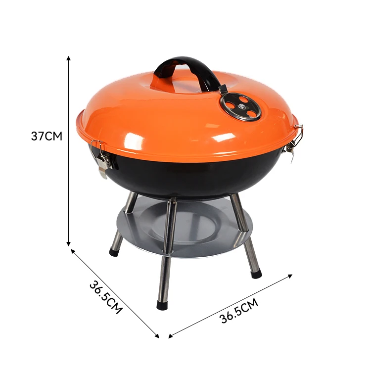 Odm Oem Custom Outdoor Small Mini Size Barbeque Barbecue Grill Camping Portable Charcoal Bbq Kettle Grill With Locking Lid