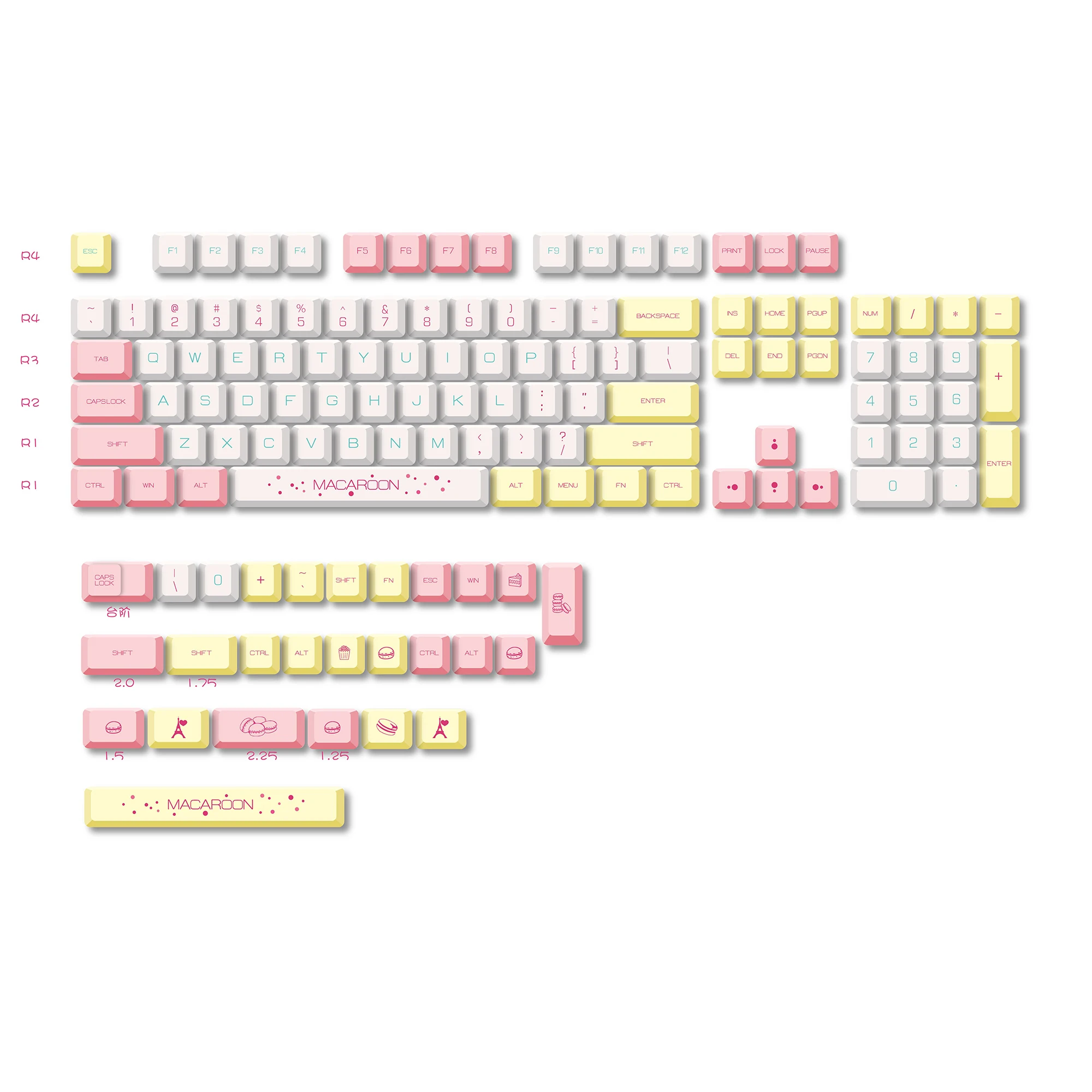 Royal Kludge thermal sublimation rgb typewriter sa profile thai custom epbt nordic pbt blank keycaps with russian letters