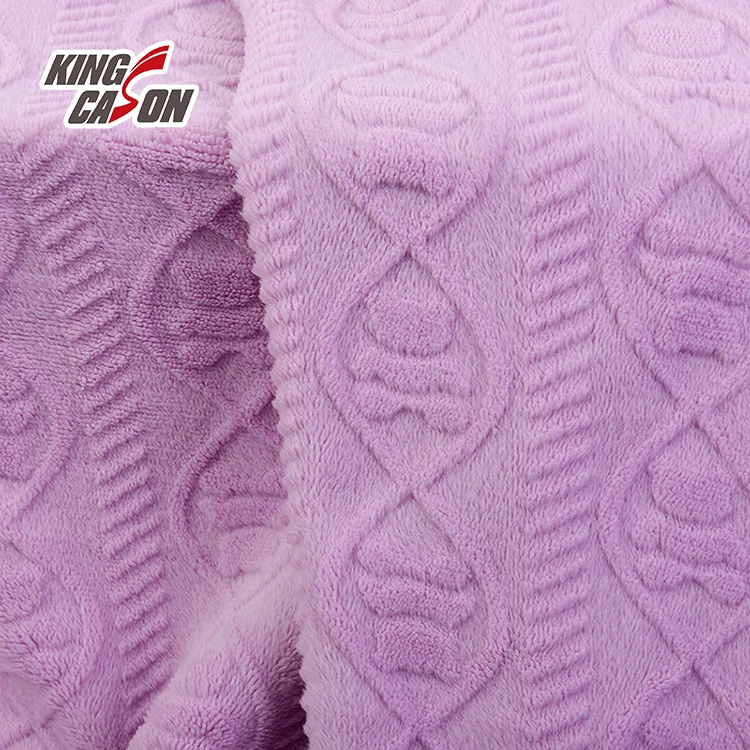 Kingcason China Factory One Side Brushed Plain Burnout Flower 100%Poly Flannel Fleece Fabric For Blanket Bedding Pajamas Toys