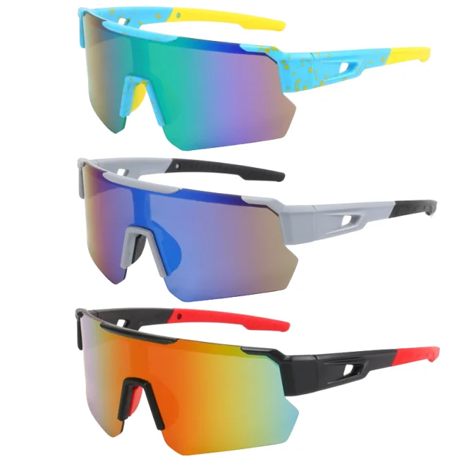 Outdoor Cycling Glasses UV400 Sport Sunglasses for Men Half Frame Windproof Sun Glasses Baseball Running Driving Shades