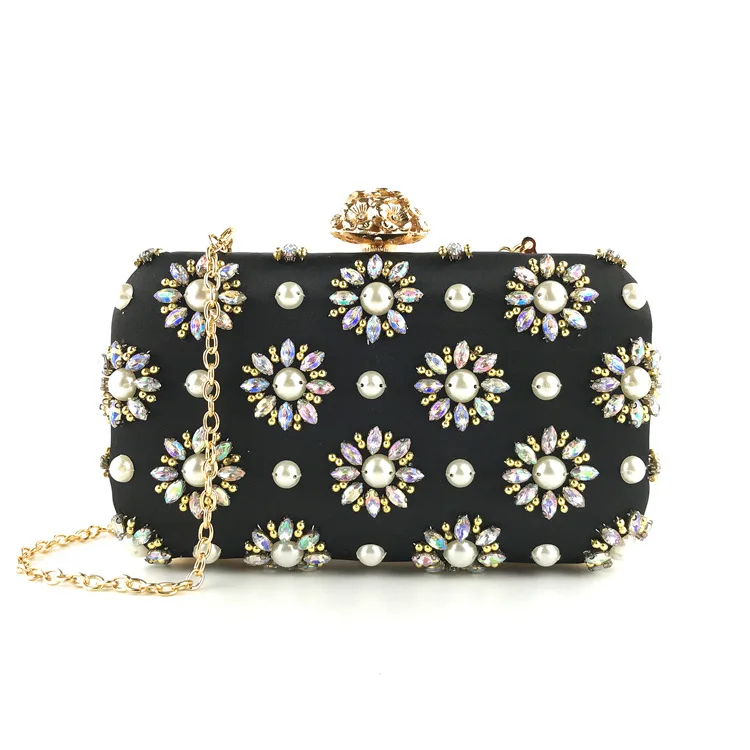 Wholesale Fashion Clutch Evening Bags Beaded Chain Handmade Ladies High Quality Party Bag for Women