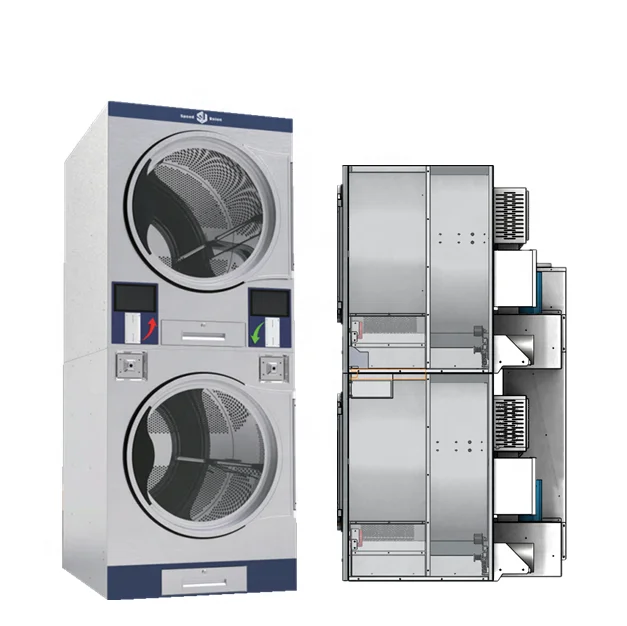 Factory direct sale Cheap Price Washing Machine and dryer stack Commercial Laundry Automatic