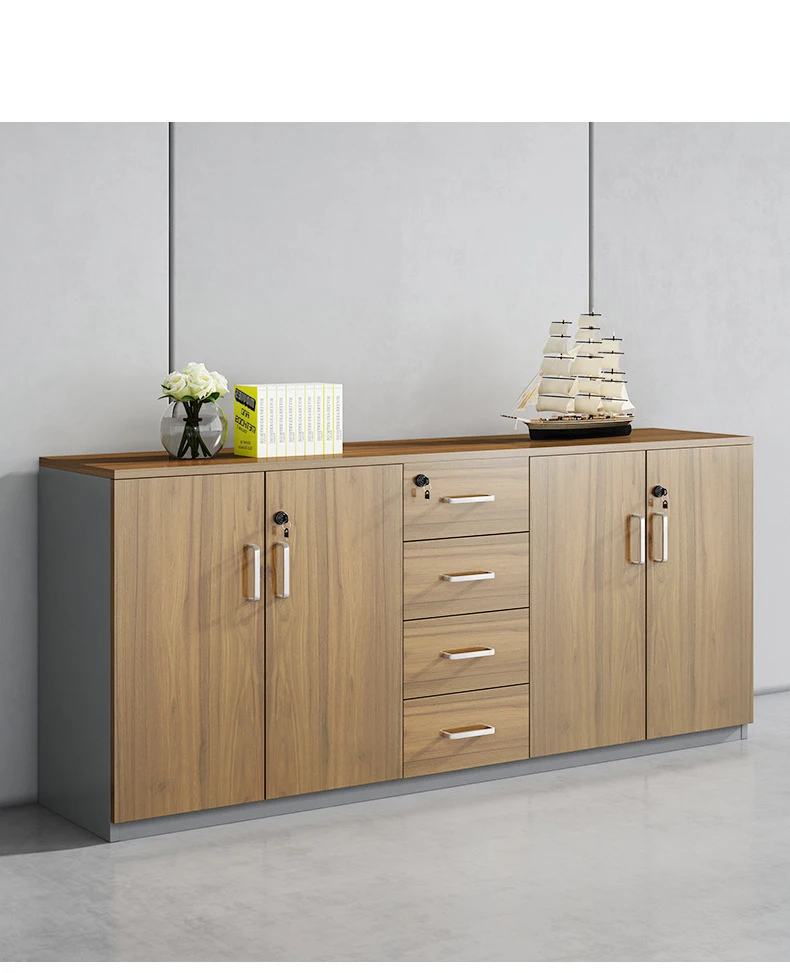 Best Price Of Modern Office Storage Cabinet with Lock, Eco-Friendly Wooden Filing Cabinet for Office and Living Room