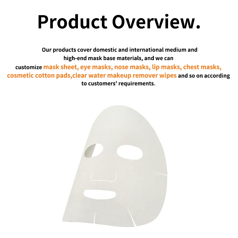 Wholesale Customize Organic Mask Sheet Fiber Silk Feeling fabric mask paper material