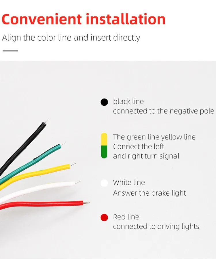 12V 48inch/60inch Car Brake Turn Light Warning Signal Flexible LED Strip Rear Tail Running Reverse Double Flash Lights Red